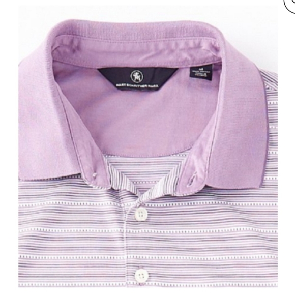 Hart Schaffner Marx Short Sleeve Shadow Stripe Polo Lavender Size XL - Picture 2 of 6